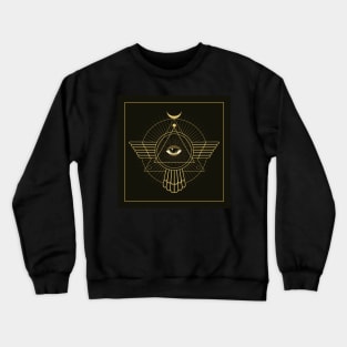 All Seeing Eye Esoteric in Triangle Masonic Crewneck Sweatshirt